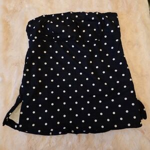 JCrew Black And White Polka Dot Strapless Halter Top